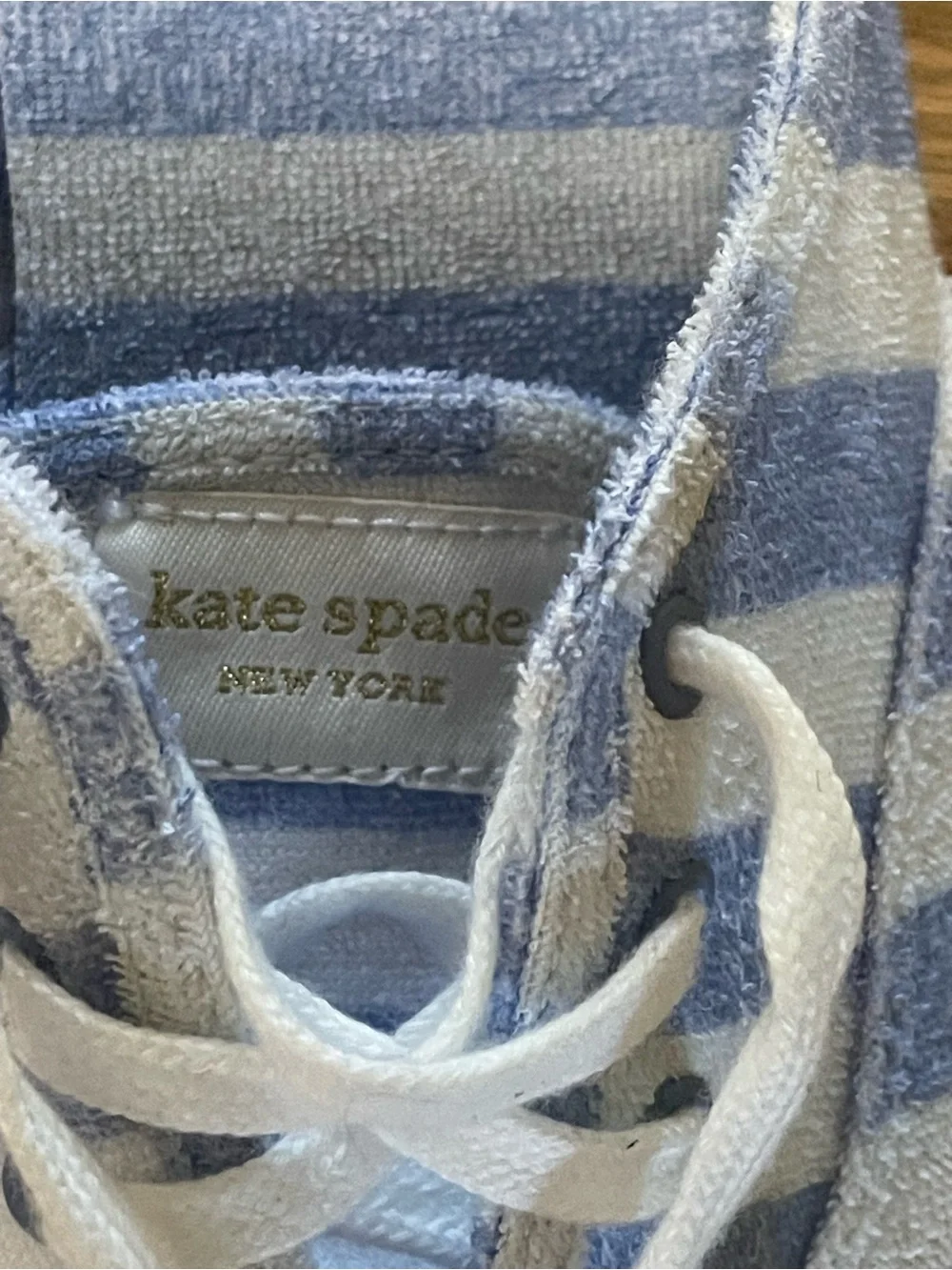 NWOT - Keds x Kate Spade Moxie Mule Terry Cloth Blue Striped Slip On Sneakers